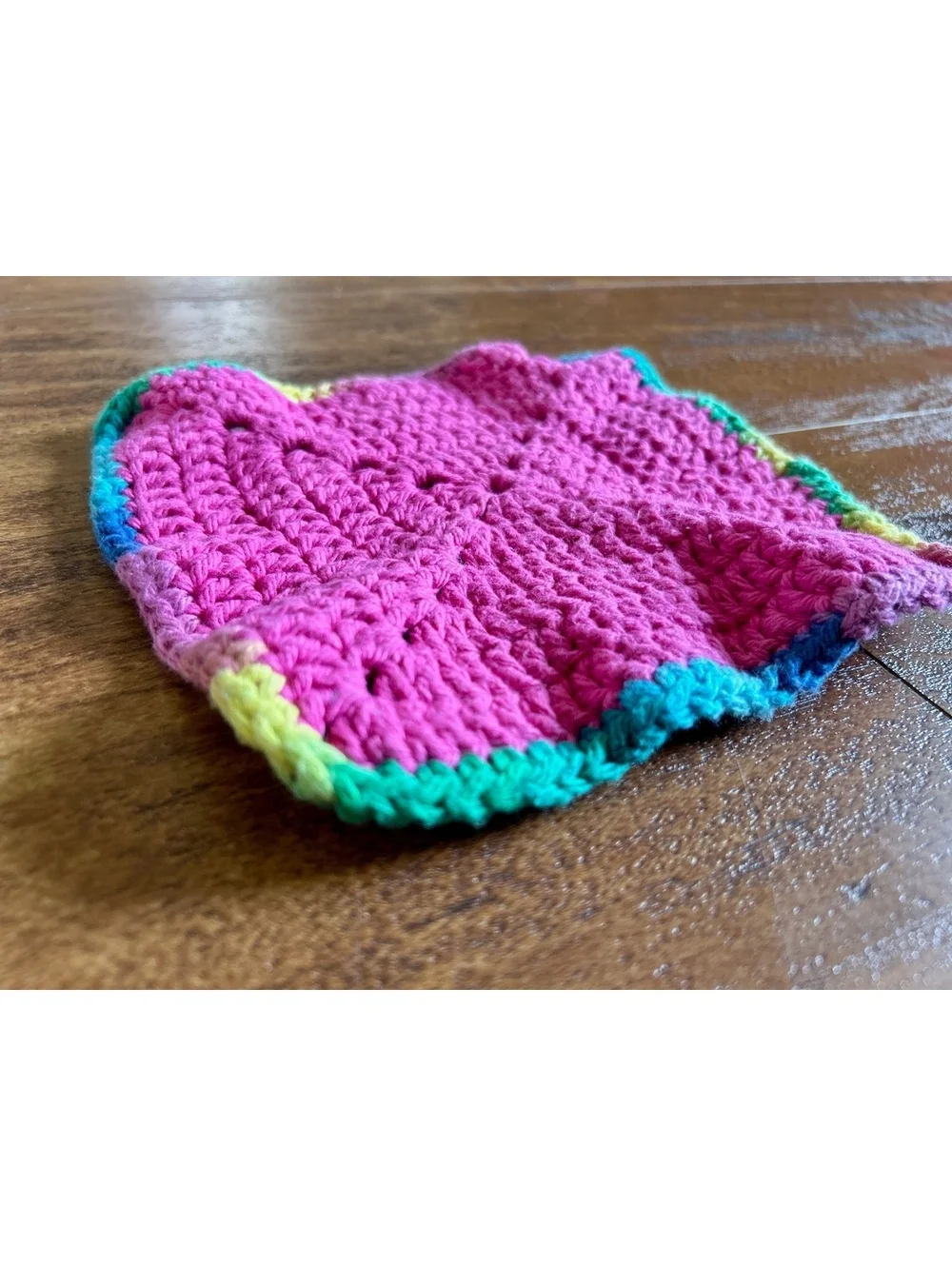 Handmade Crocheted Colorful Square Coaster